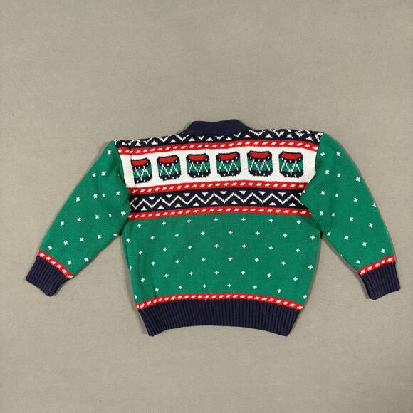 Kitestrings Holiday Cardigan Sweater Size 3T Green Kids Gold Button Details - Picture 2 of 11